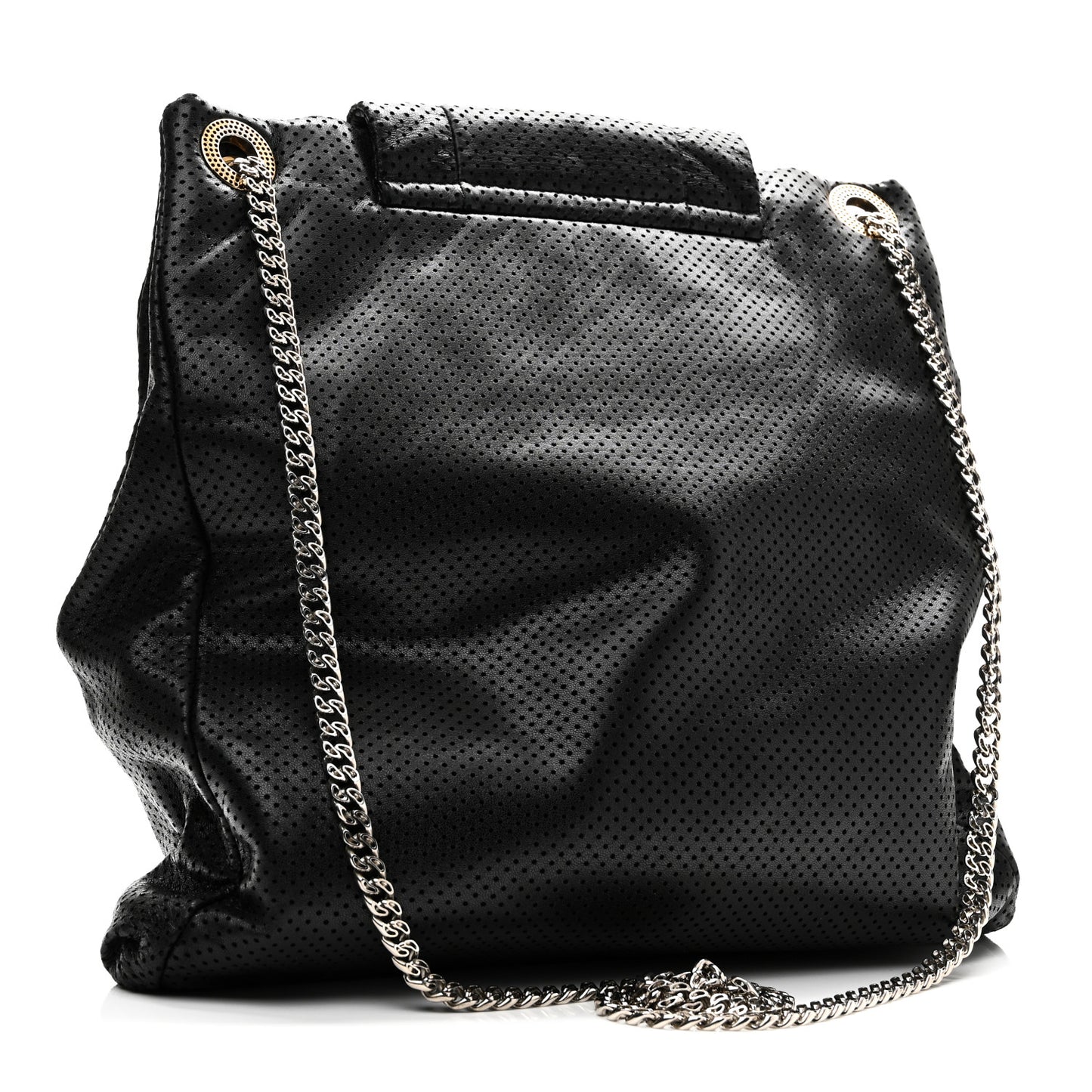 Calfskin Perforated Drill Tote Bag Black