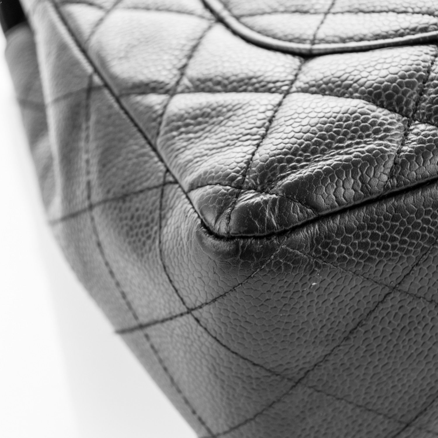 Chanel Caviar Quilted Jumbo Single Flap Black 9 of 10