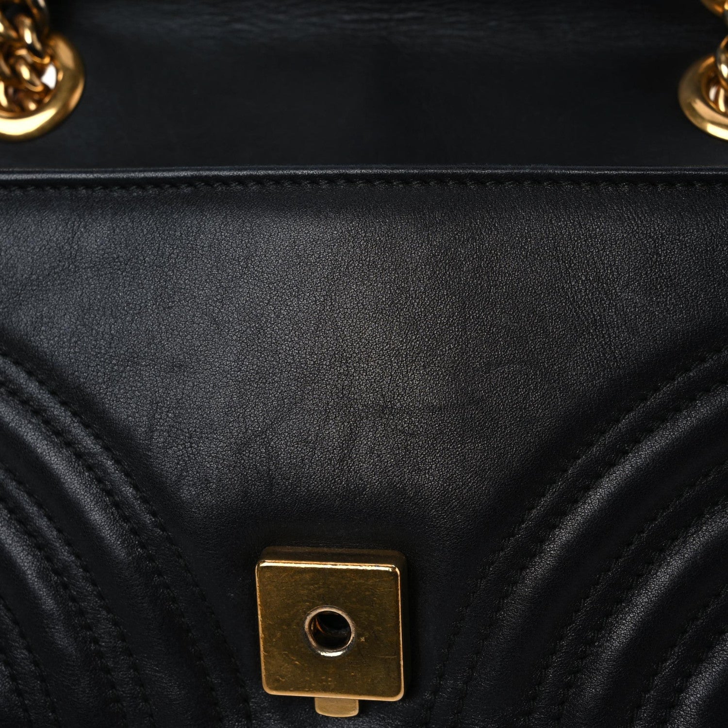 Gucci Calfskin Matelasse Mini GG Marmont Shoulder Bag Black 16 of 17
