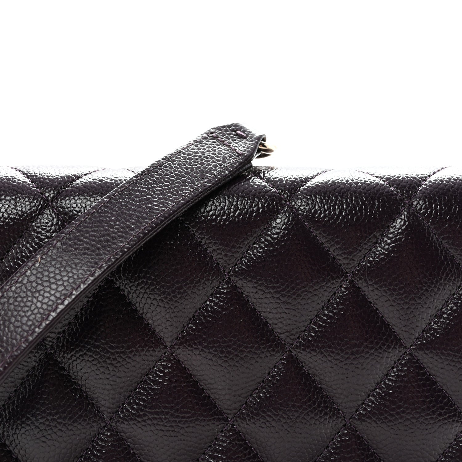 Chanel Caviar Quilted Boy Wallet On Chain WOC Dark Purple 16 of 23