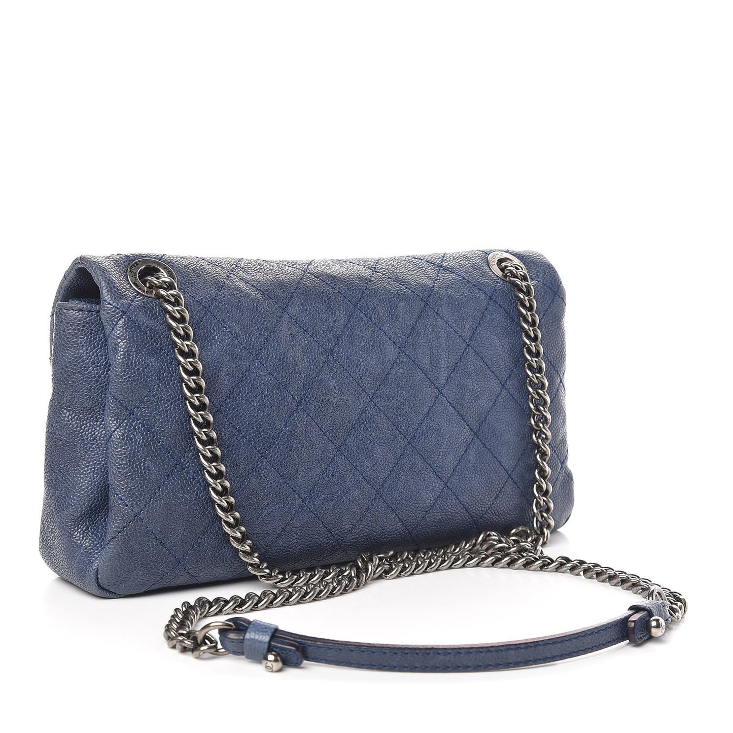 Caviar Quilted Medium Simply CC Flap Blue