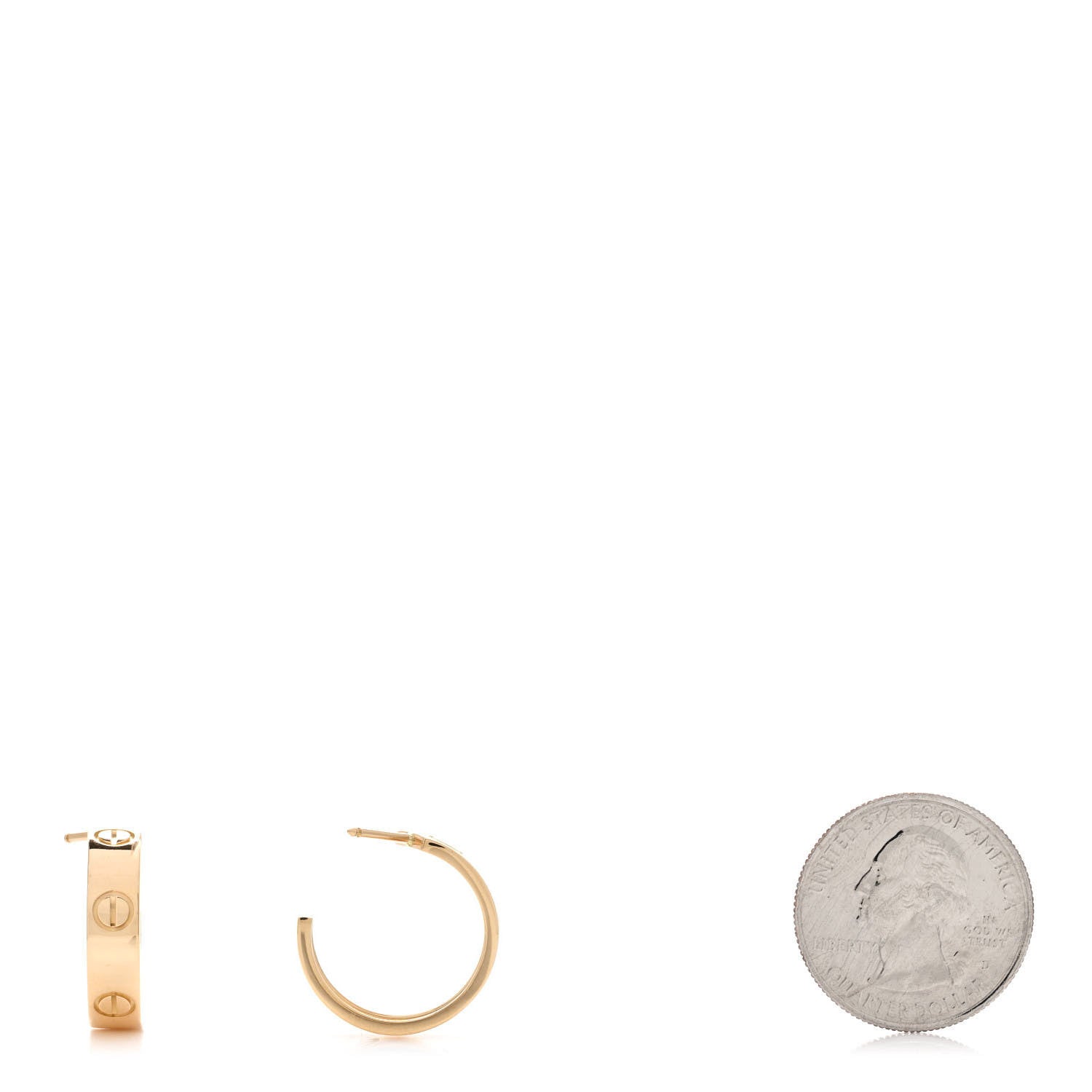 Cartier 18K Yellow Gold 5.5mm LOVE Hoop Earrings 2 of 5