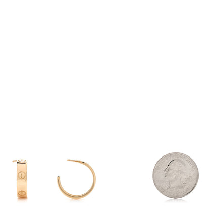 Cartier 18K Yellow Gold 5.5mm LOVE Hoop Earrings 2 of 5