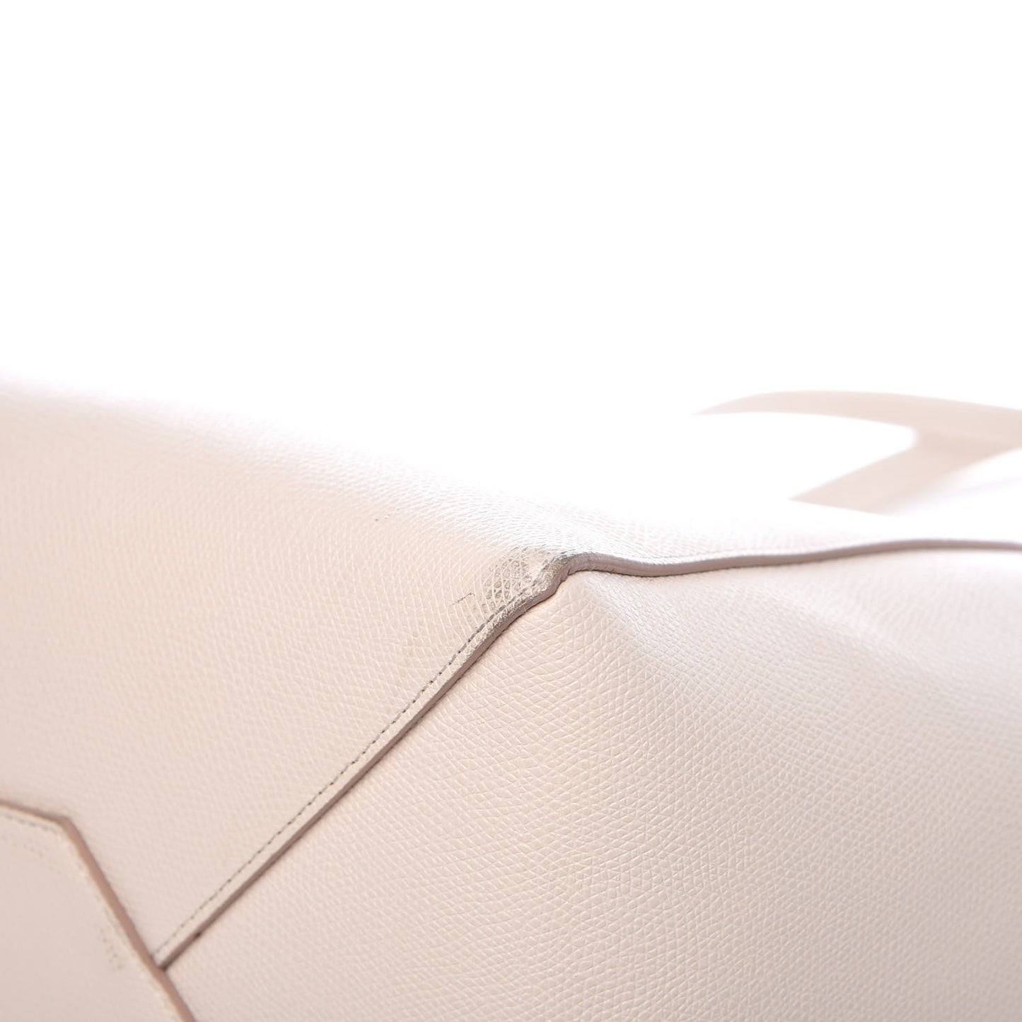 Grained Calfskin Medium Horizontal Cabas Phantom White