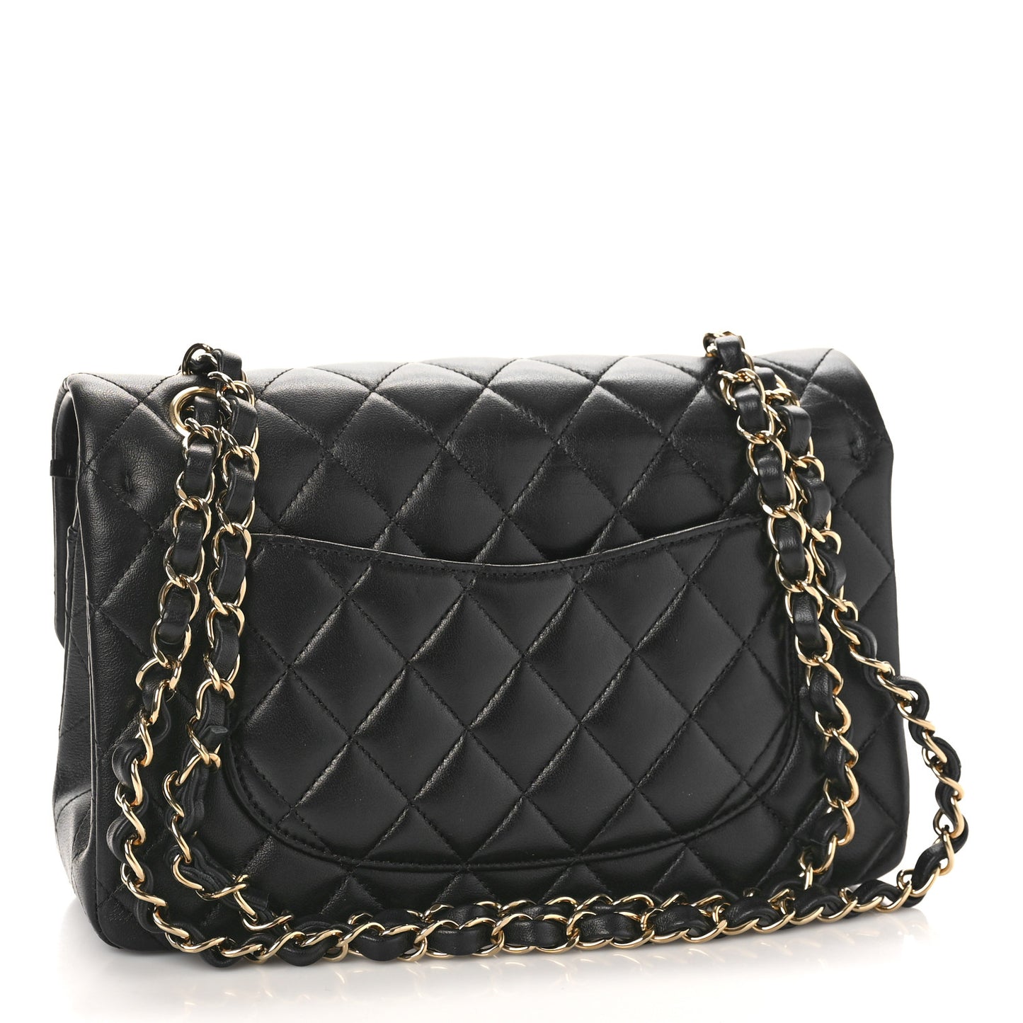 Lambskin Quilted Small Double Flap Black