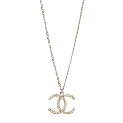 Chanel Crystal CC Pendant Necklace Gold 1 of 5