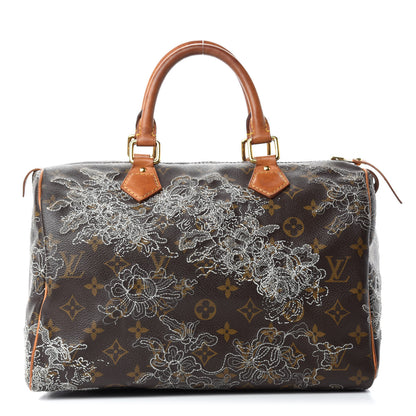 Louis Vuitton Monogram Dentelle Speedy 30 Silver 1 of 10