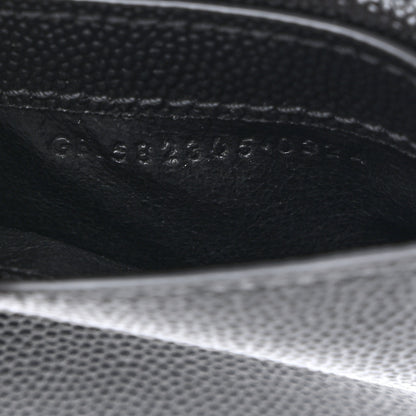 Saint Laurent Grain De Poudre Uptown Monogram Card Case Black 7 of 8