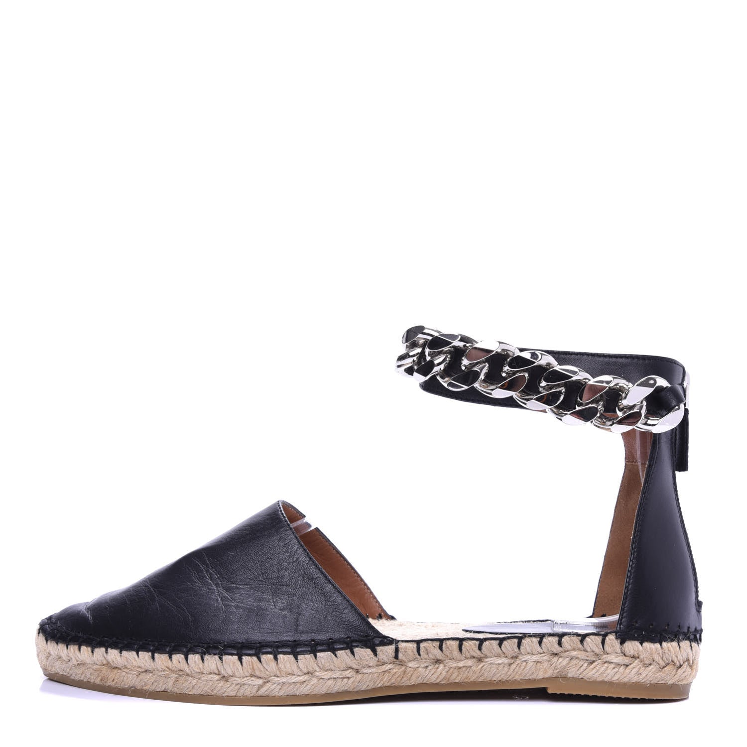Givenchy Lambskin Ankle Chain Maremma Espadrilles 38 Black 1 of 9