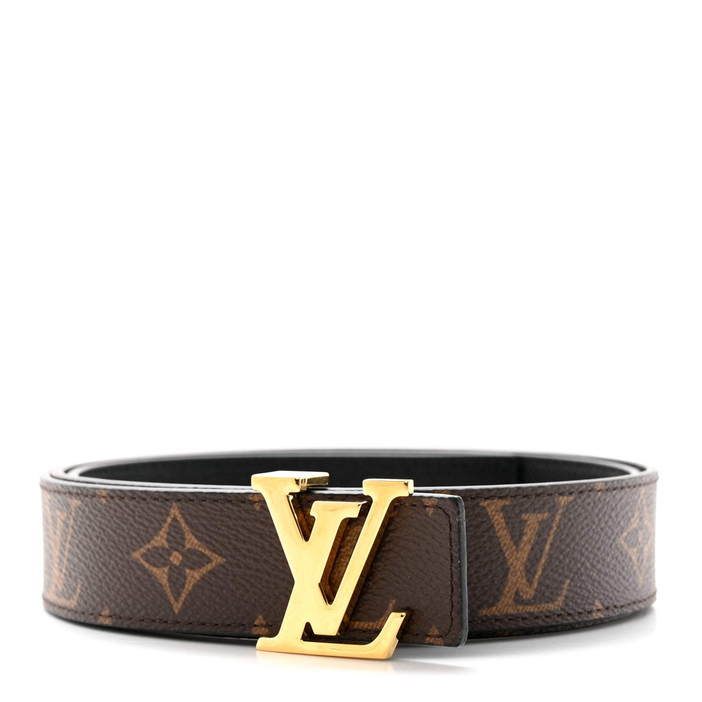 Calfskin Monogram 30mm LV Initiales Reversible Belt 95 38 Black