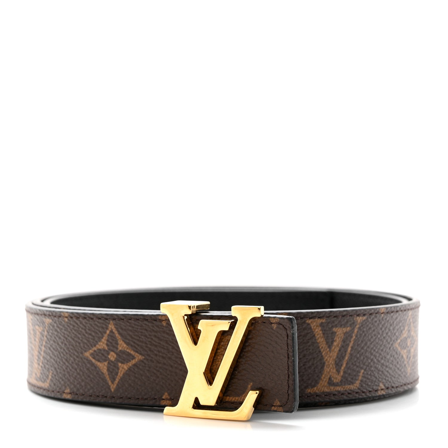 Louis Vuitton Calfskin Monogram 30mm LV Initiales Reversible Belt 95 38 Black 1 of 7