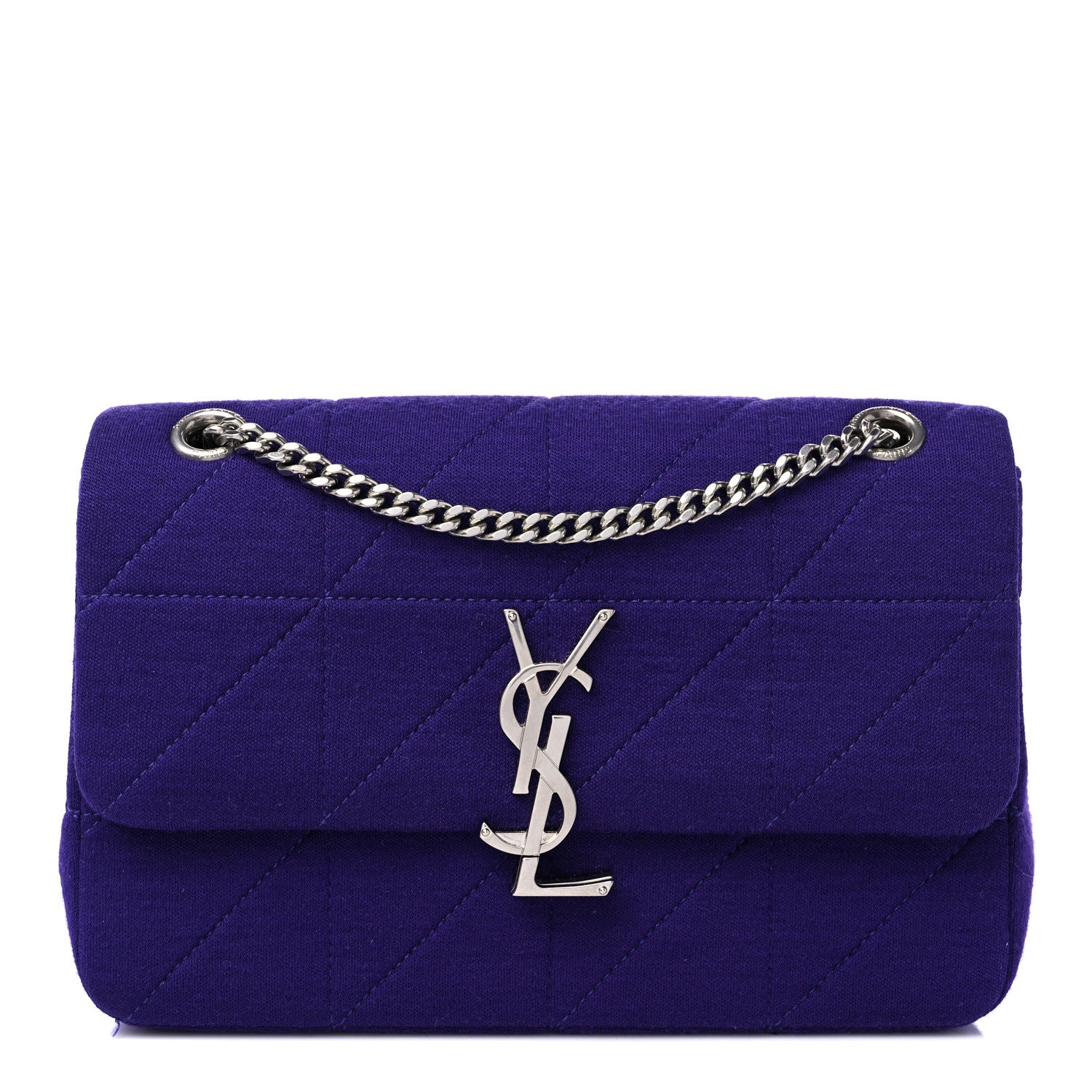 Saint Laurent Jersey Wool Patchwork Monogram Medium Jamie Baguette Purple 1 of 13