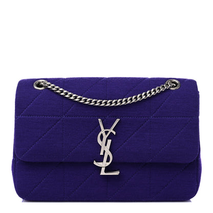Saint Laurent Jersey Wool Patchwork Monogram Medium Jamie Baguette Purple 1 of 13