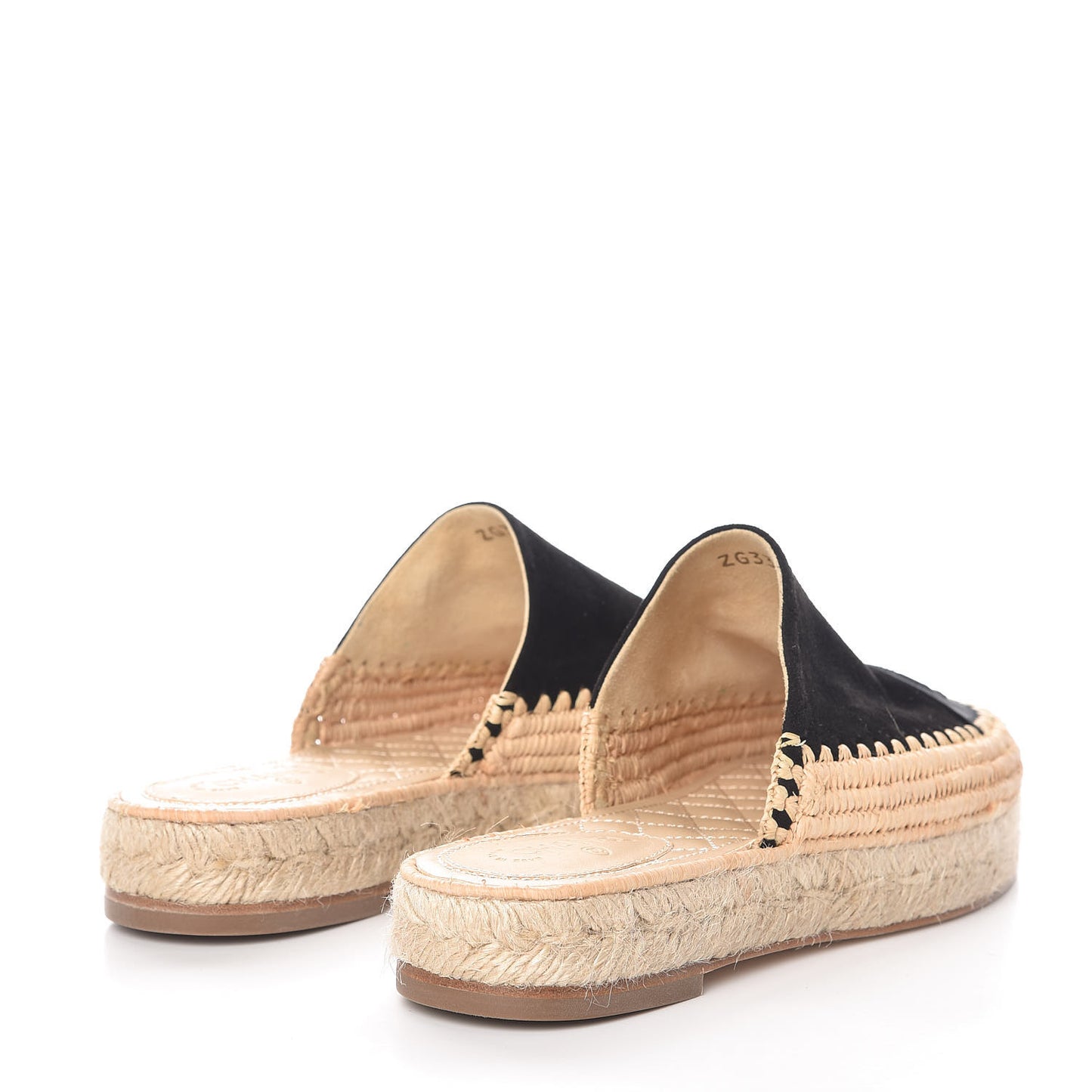 Suede Grosgrain CC Espadrilles 38 Black