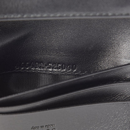 Gucci Calfskin Matelasse GG Marmont Card Case Wallet Black White 7 of 9