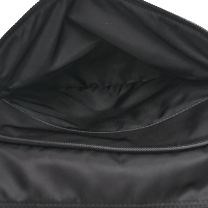 Prada Re-Nylon Vela Saffiano Pocket Double Buckle Messenger Shoulder Bag Black 7 of 11