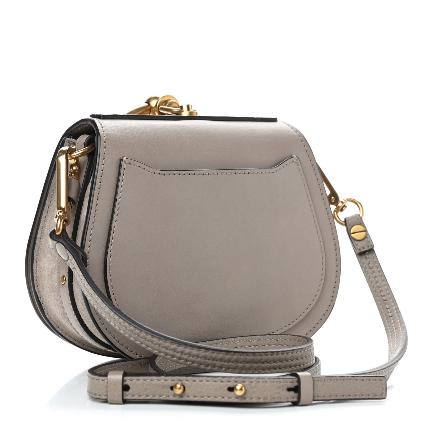 Calfskin Suede Small Nile Bracelet Bag Motty Grey