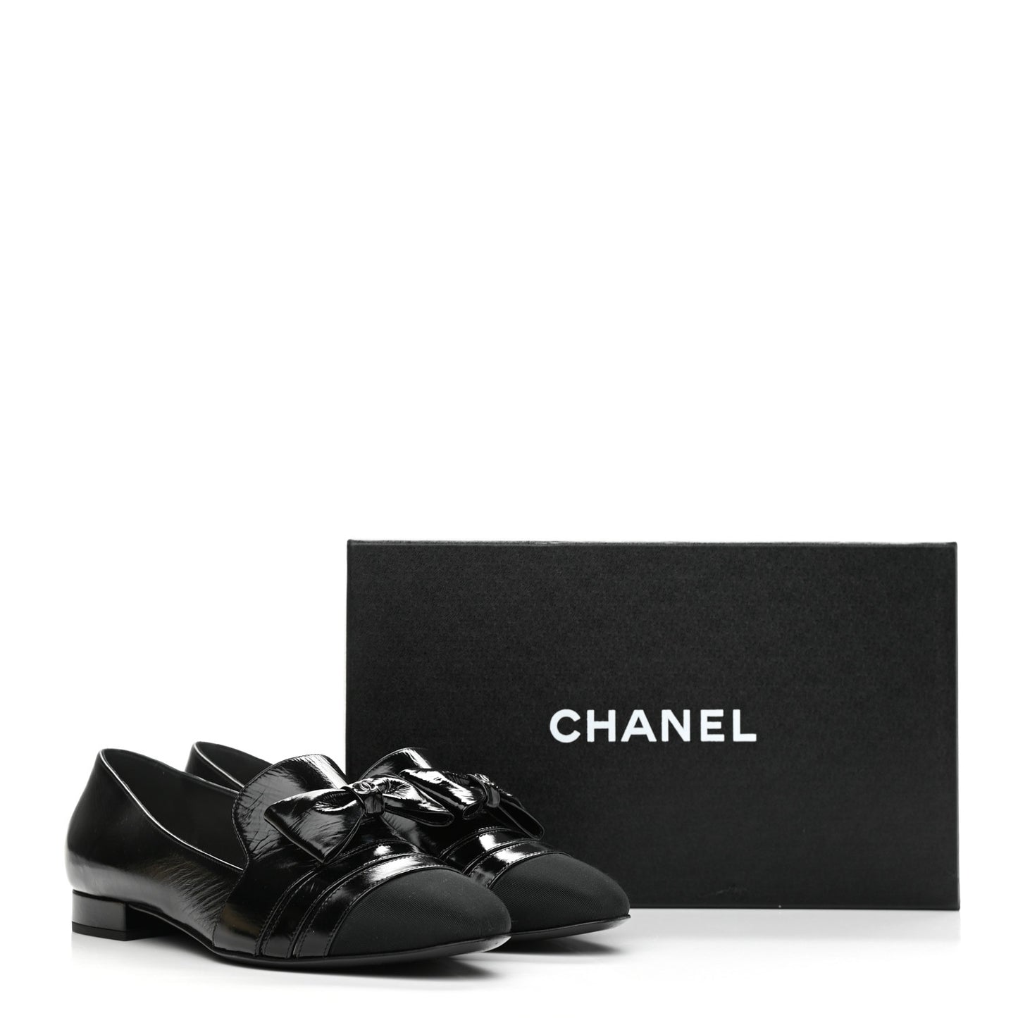 Patent Grosgrain Mocassin Loafers 39 Black