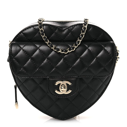 Chanel Lambskin Quilted CC In Love Heart Bag Black 1 of 10