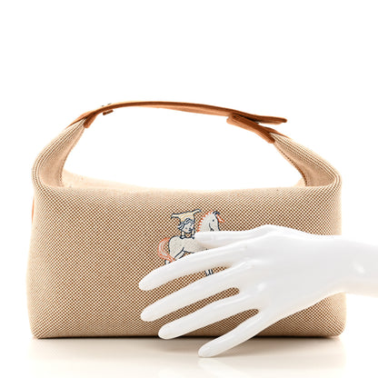 Hermes Canvas Large Bride-A-Brac Cabriole Case Biscuit 2 of 7