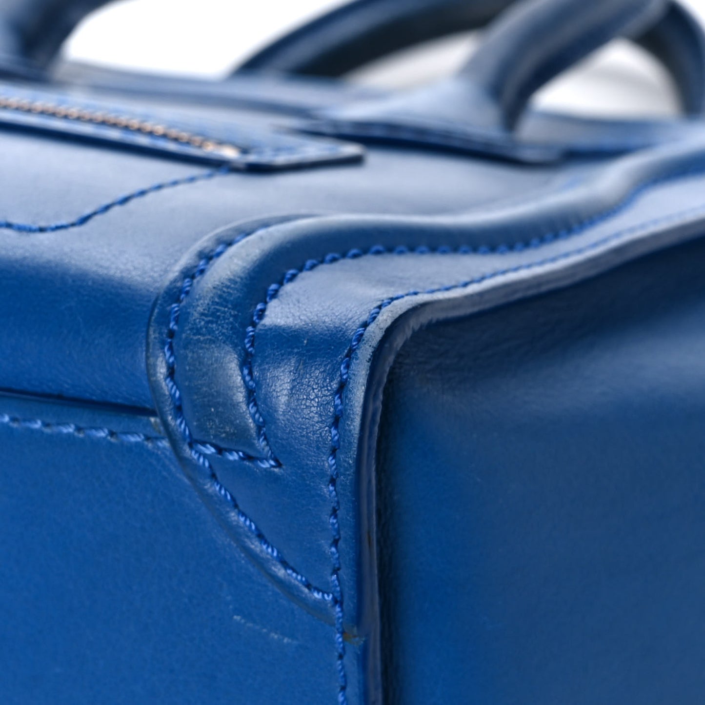 Drummed Calfskin Nano Luggage Indigo