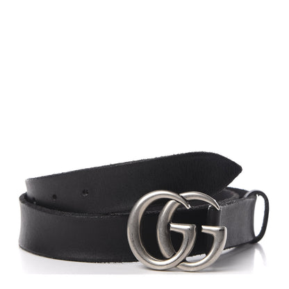 Gucci Cuoio Toscano Nickel Double G 30mm Belt 80 32 Black 1 of 7