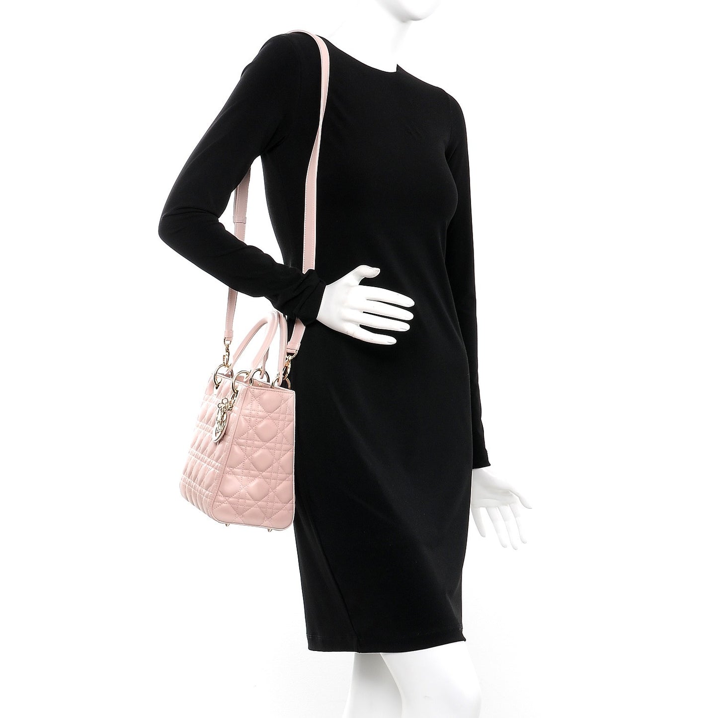 Lambskin Cannage Medium Lady Dior Light Pink