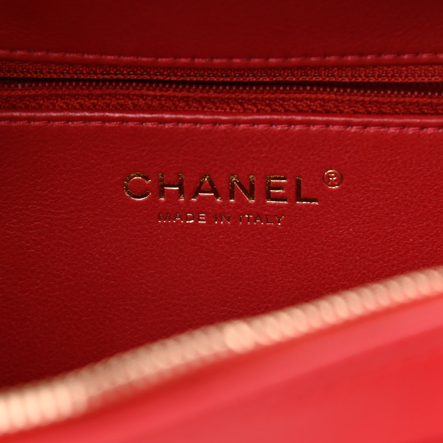 Lambskin Quilted Small Trendy CC Bowling Bag Red