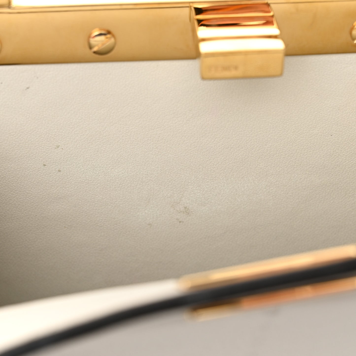 Shiny Nappa Petite Peekaboo I SEE U Satchel White