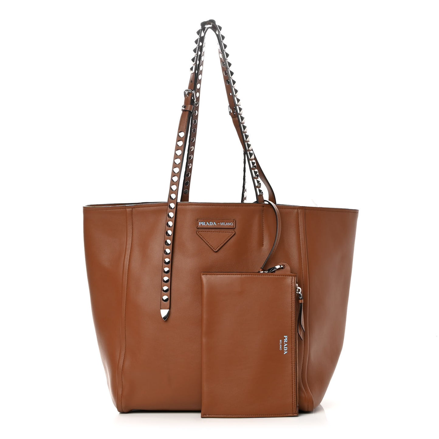 Grace Lux Studded Large Concept Shopper Tote Cognac