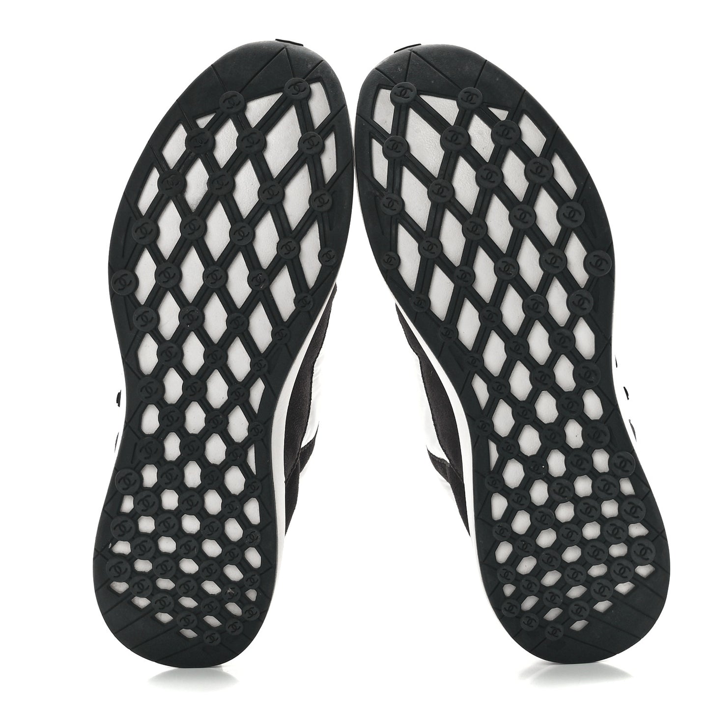 Nylon Suede Calfskin CC Sneakers 41 White Dark Grey