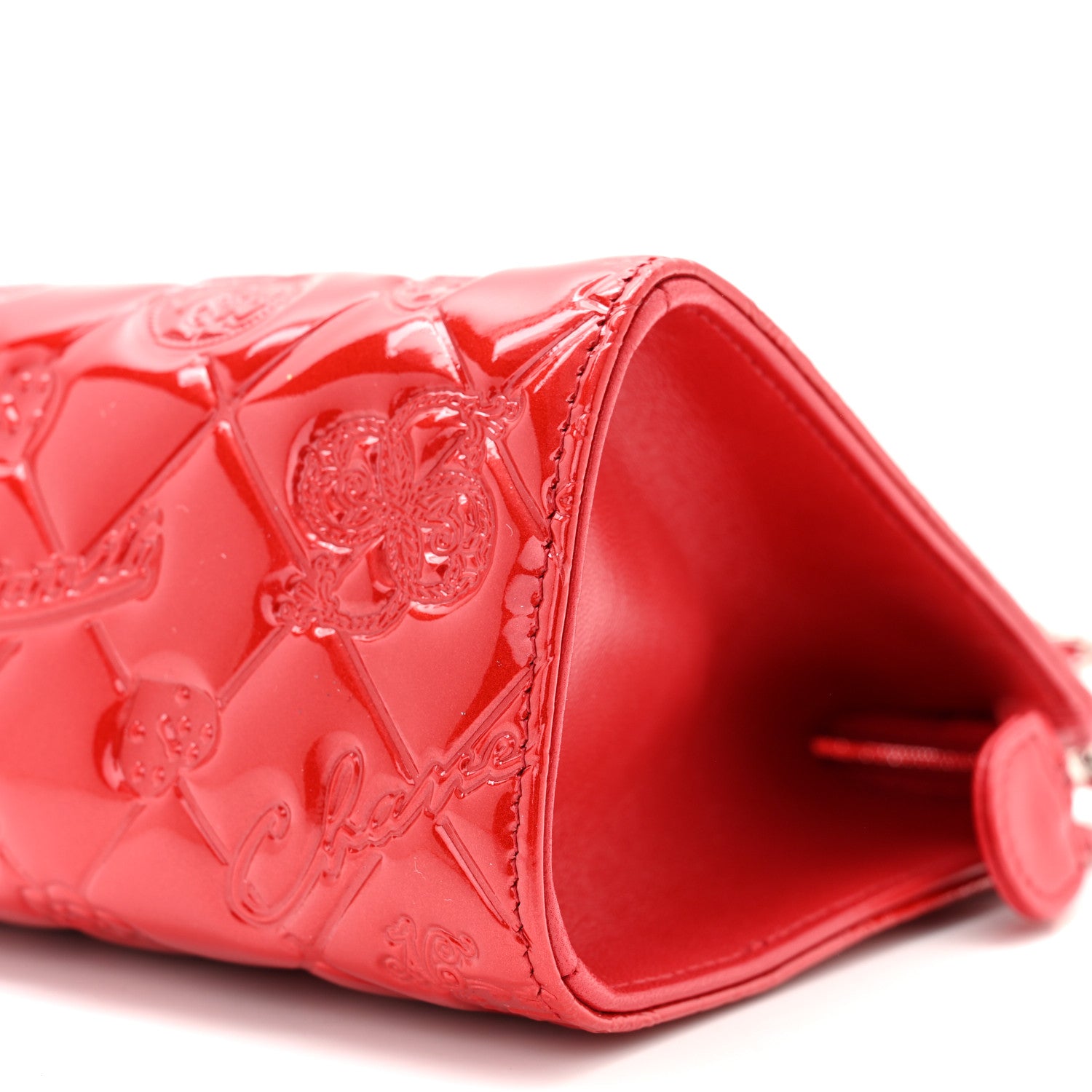 Chanel Patent Calfskin Lucky Symbols Pochette Red 9 of 9