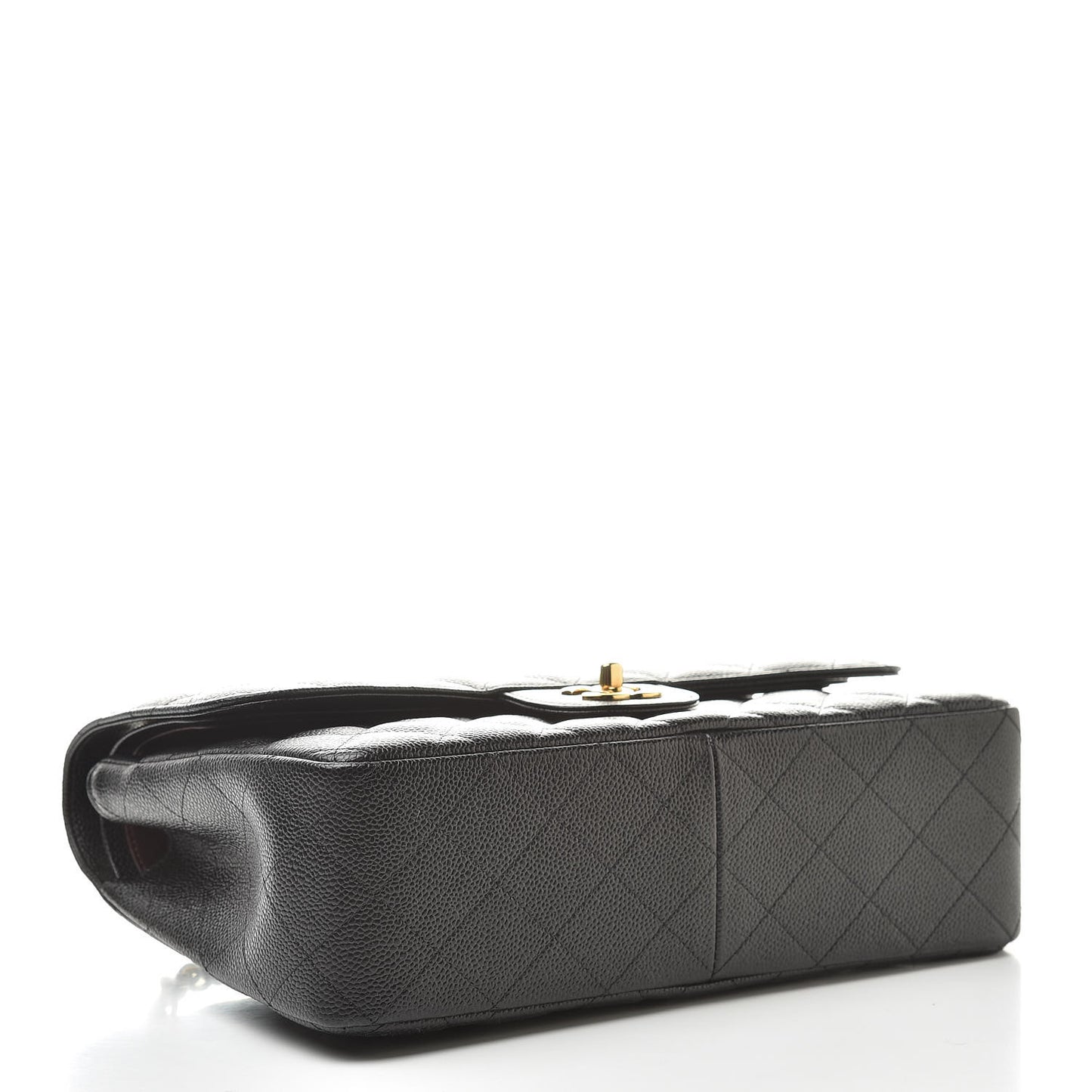 Caviar Quilted Jumbo Double Flap Black