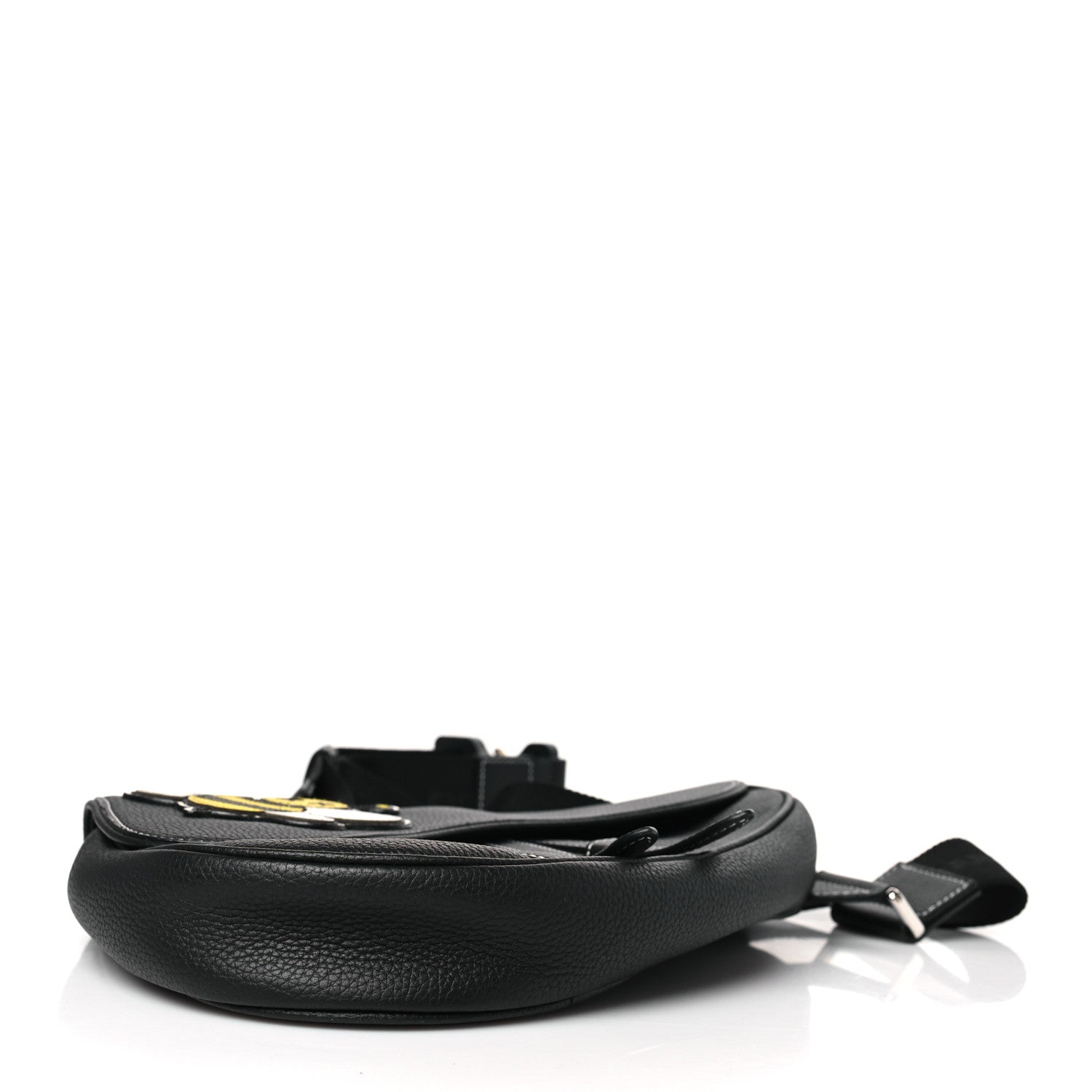 Christian Dior X KAWS Grained Calfskin Bee Saddle Bag Black 3 of 6
