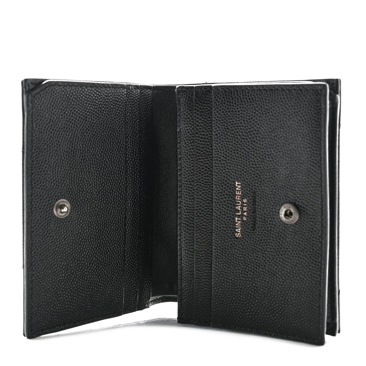 Grain De Poudre Matelasse Chevron Monochrome Monogram Flap Card Case Black