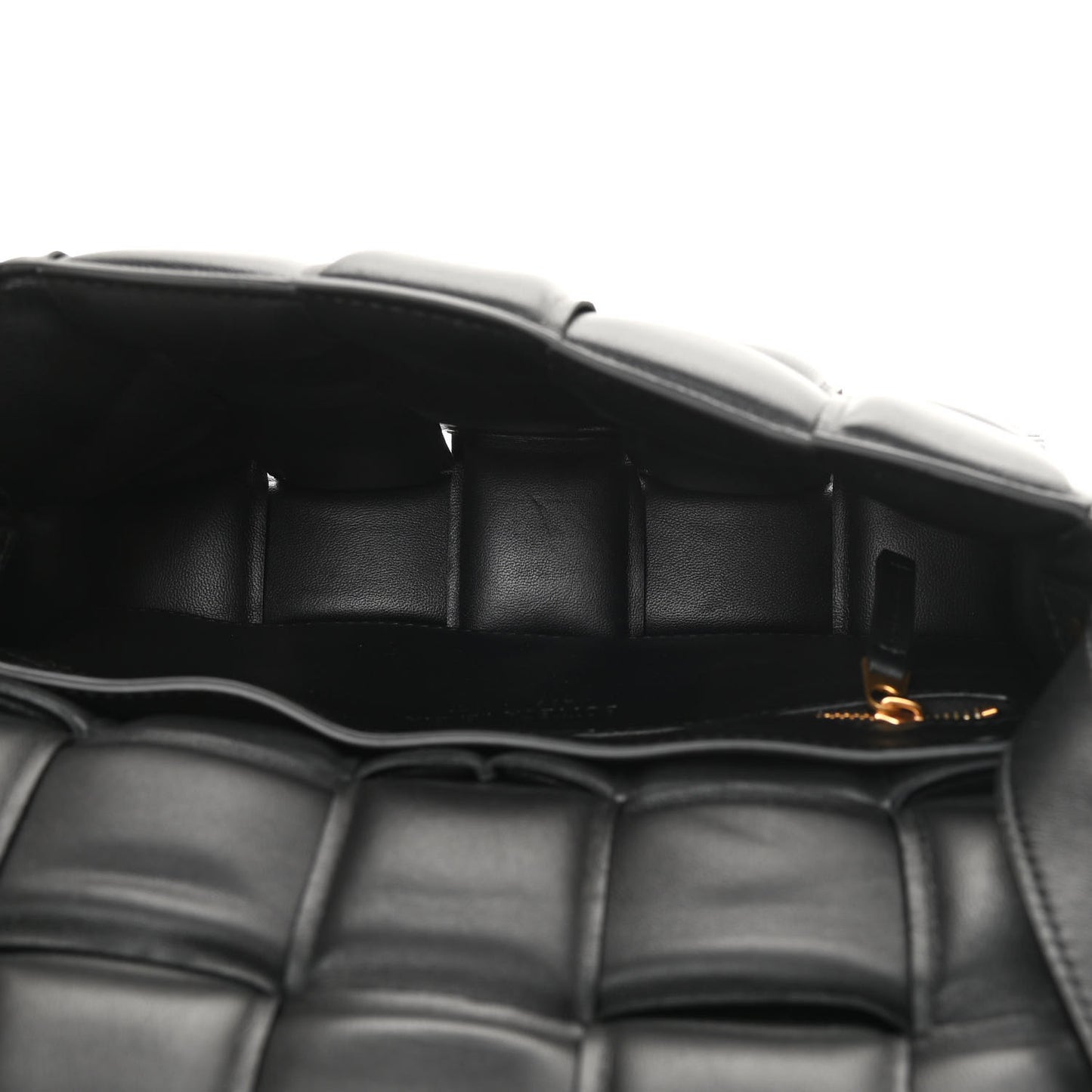 Nappa Maxi Intreccio Padded Cassette Crossbody Bag Black