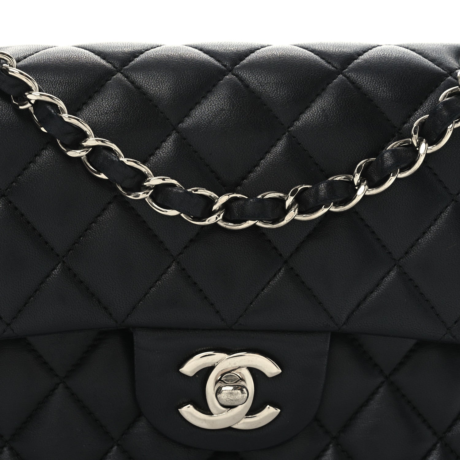 Chanel Lambskin Quilted Small Double Flap Black 8 of 10