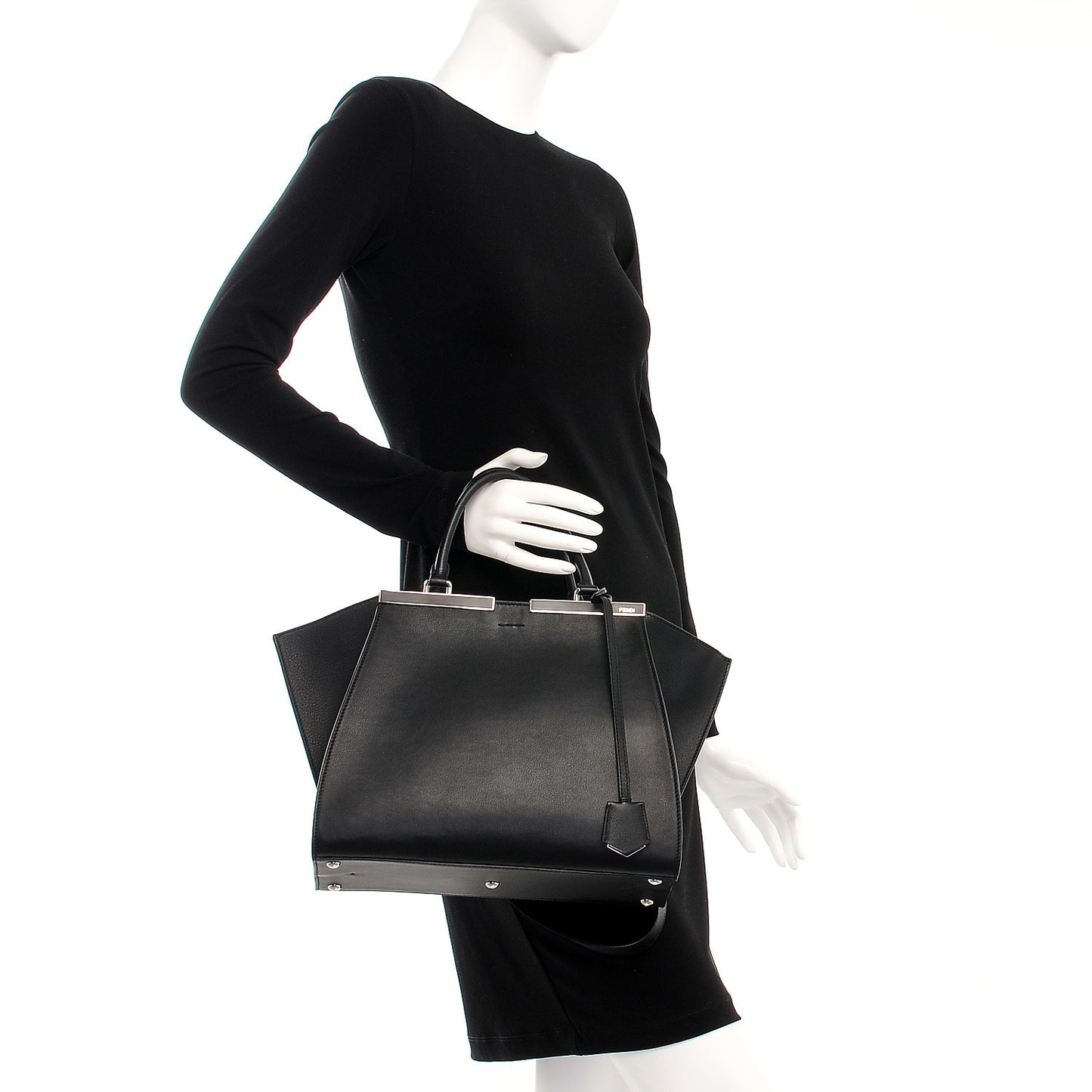 Vitello Dolce Shiny Nappa Petite 3Jours Tote Black