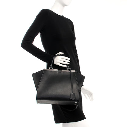 Fendi Vitello Dolce Shiny Nappa Petite 3Jours Tote Black 3 of 9