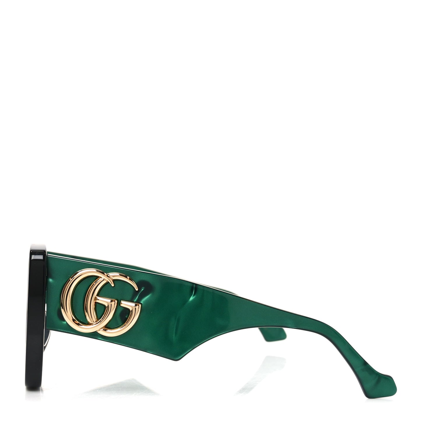 Acetate Square Frame Sunglasses GG0956S Green Black