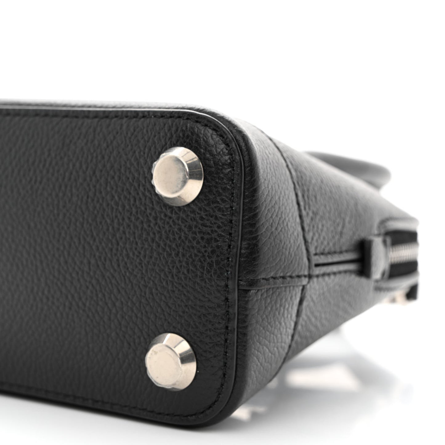 Grained Calfskin Cities Paris XXS Ville Top Handle Bag Black White