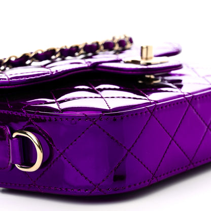 Chanel Mirror Calfskin Metallic Calfskin Quilted Hollywood Boulevard Mini Flap With Star Coin Purse Purple 10 of 13