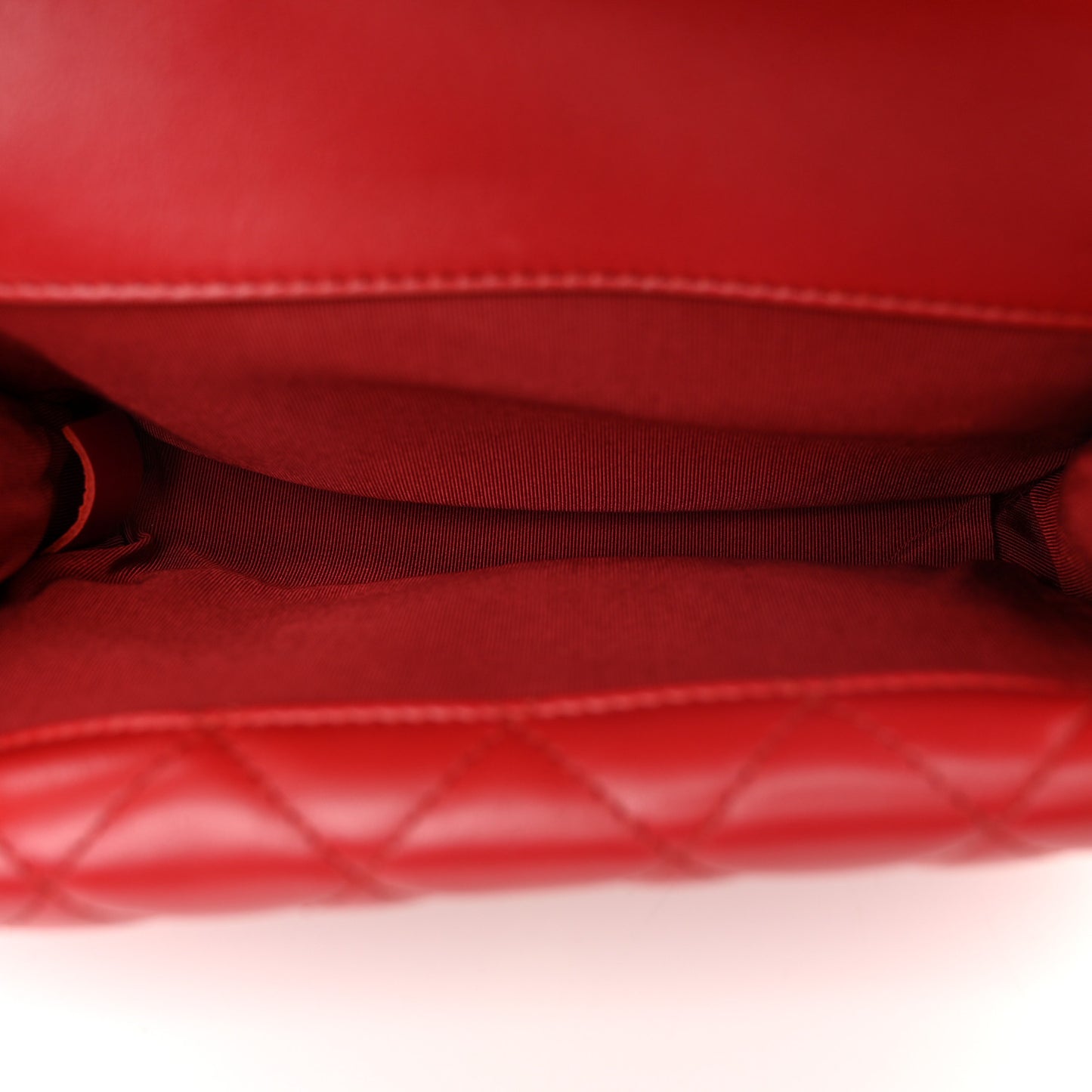 Calfskin Quilted Medium Triple Flap Red