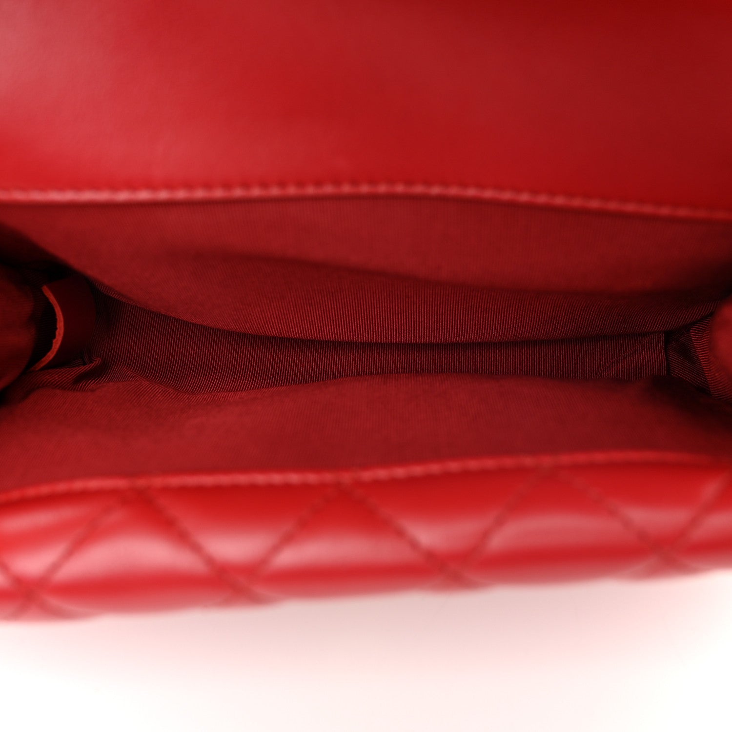 Chanel Calfskin Quilted Medium Triple Flap Red 16 of 17