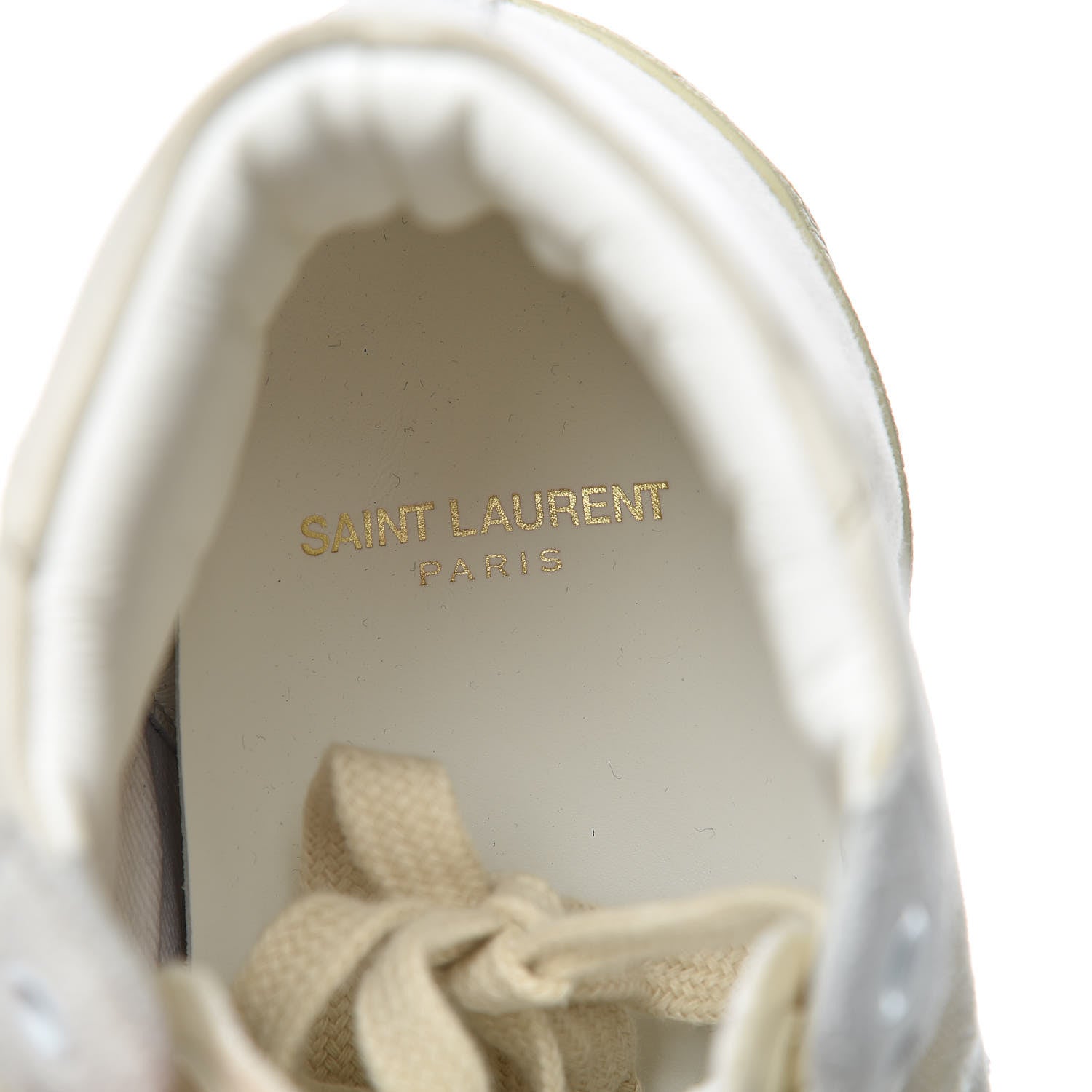 Saint Laurent Distressed Canvas Mens Classic Court High Top Sneakers 41 Milk Panna 7 of 13
