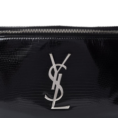 Saint Laurent Lizard Embossed Calfskin Belt Bag Black 10 of 10