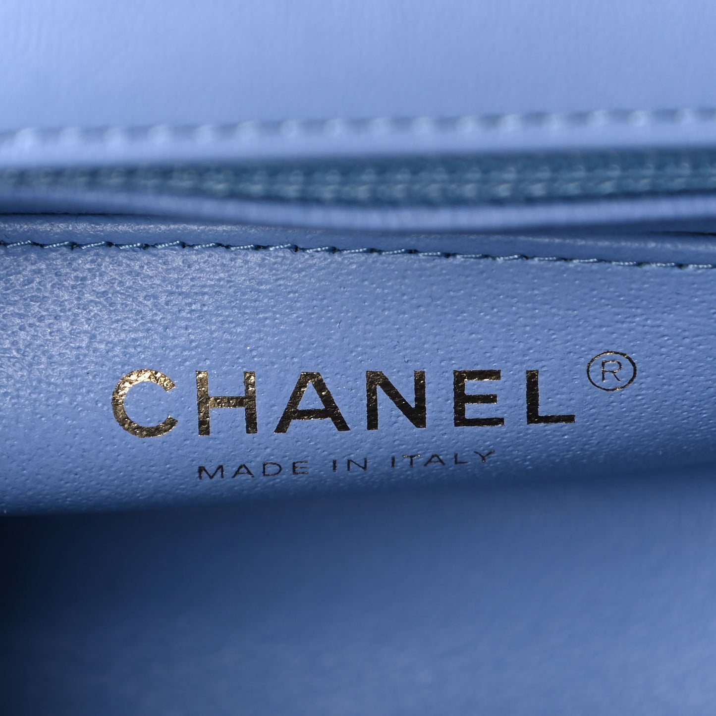 Lambskin Quilted Mini Rectangular Flap Light Blue