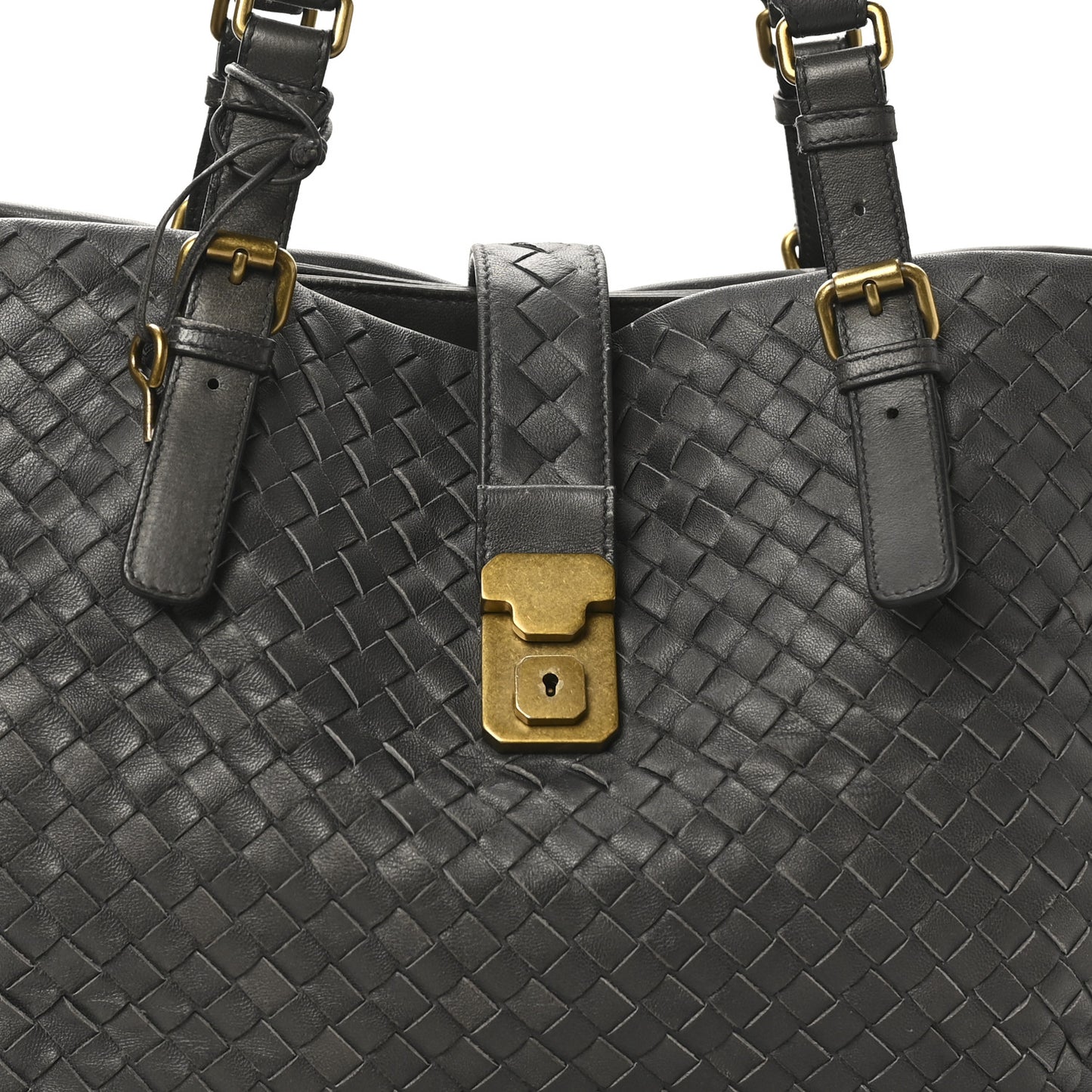 Nappa Intrecciato Medium Roma Tote Ferro Gray