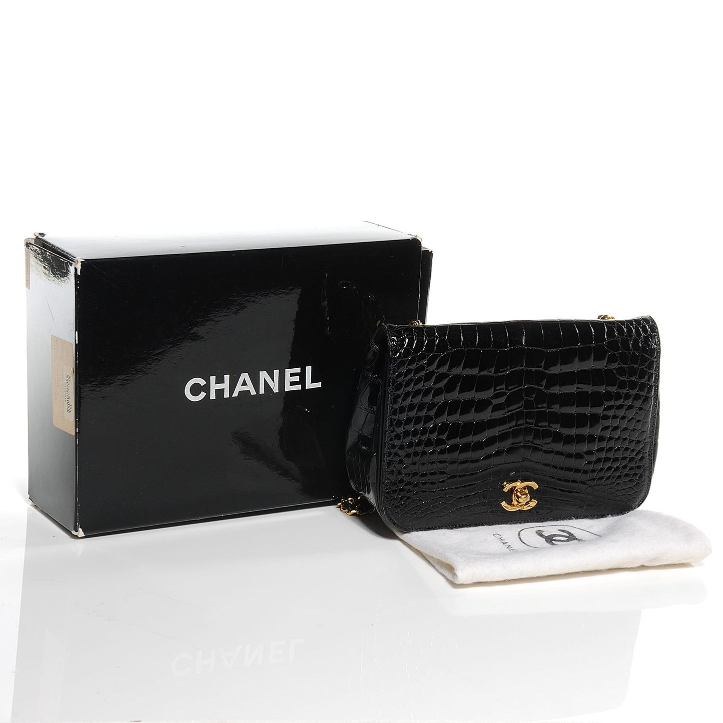 Crocodile Small Flap Black