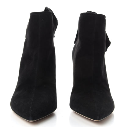 Christian Dior Suede La Belle D Bow Ankle Boots 38 Black 2 of 10